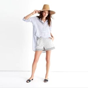 Madewell Embroidered Jardin Pull-On Shorts
